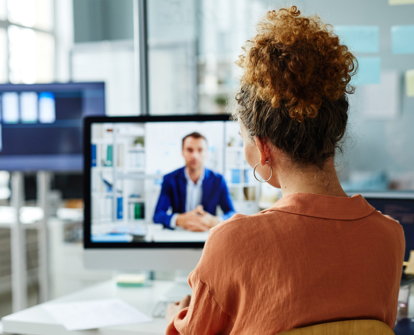 Woman In Consultation Meeting Over Video Call